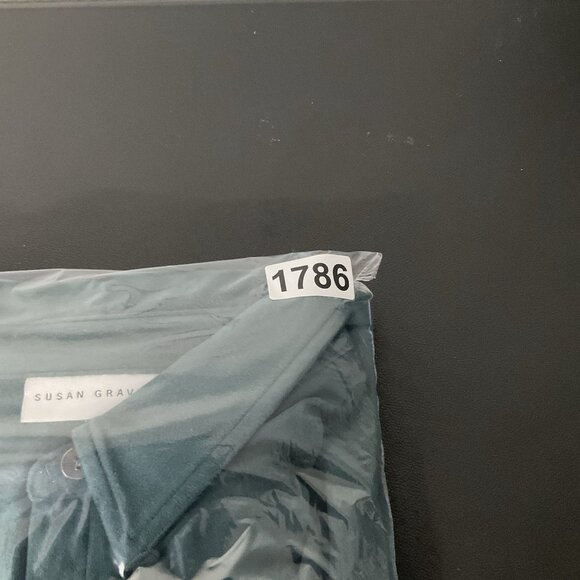 Susan Graver Top Women Medium‎ Petite Forest Green Button Up Long Sleeve Shacket - Picture 13 of 13